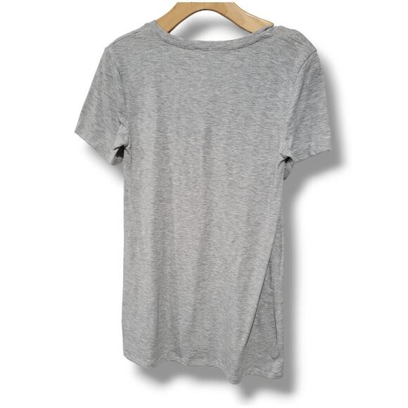 Zenana Outfitters Women’s Heather Gray V-Neck Tunic Top – Small, Rayon Spandex - Picture 2 of 5